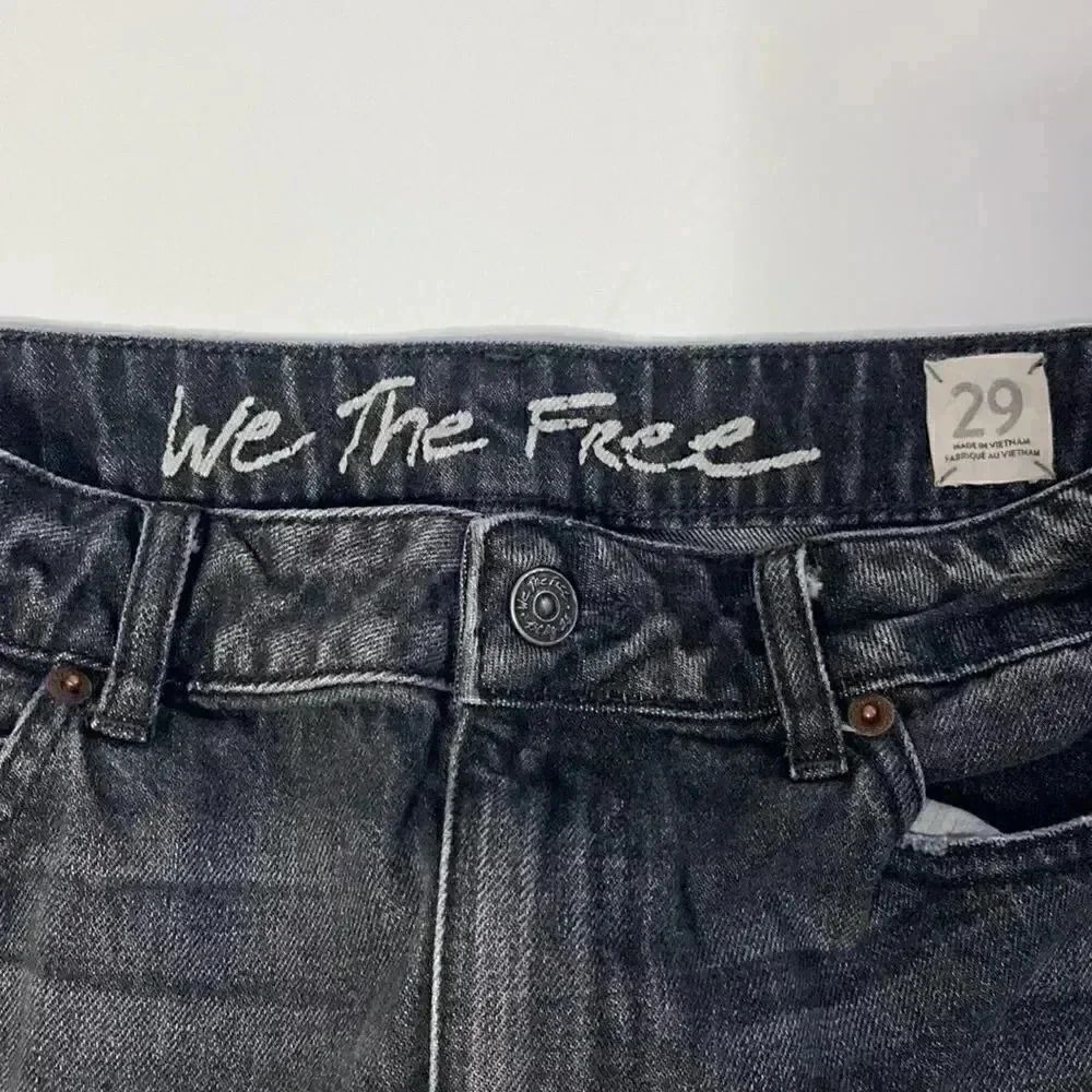 We The Free People Bailey Mini Skirt Frayed Denim - Picture 5 of 7